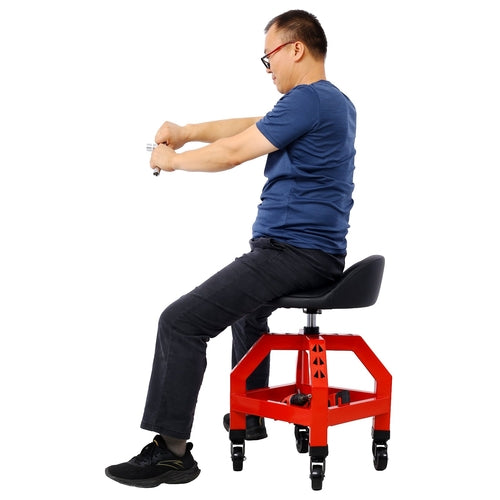 Pneumatic 360 Degree Swivel Stool, Mechanics Rolling Creeper Seat,
