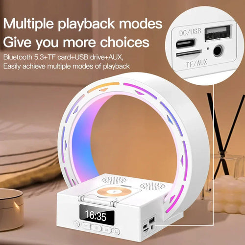 4 In 1 Wireless Bluetooth-compatible Speaker Charging Pad Bedside Lamp
