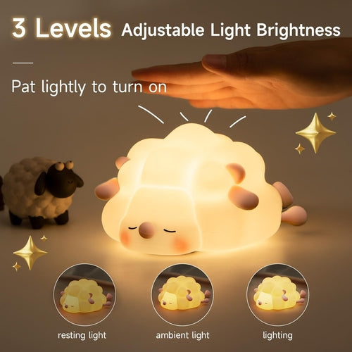 Cute Silicone Night Lights Sheep Cartoon Bedroom Lamp For Children's