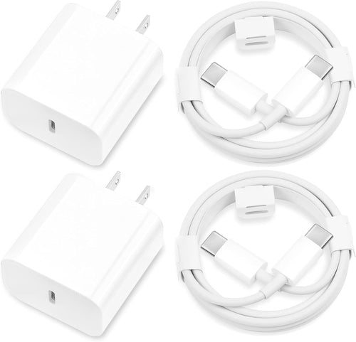 For Apple Phone Fast Charger 2Pack Type C Fast Charger Plug Adapter