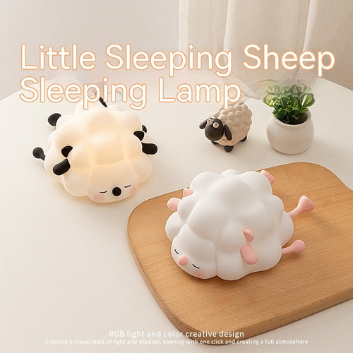 Cute Silicone Night Lights Sheep Cartoon Bedroom Lamp For Children's