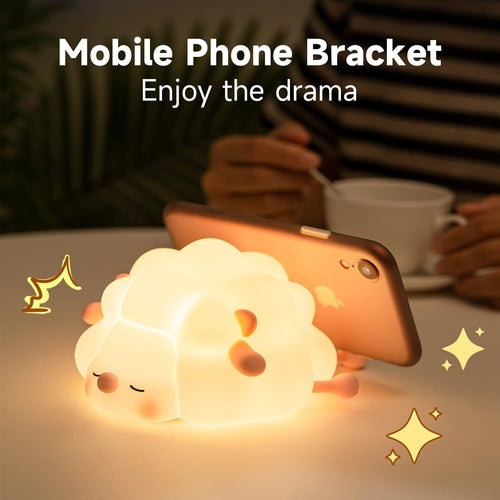 Cute Silicone Night Lights Sheep Cartoon Bedroom Lamp For Children's