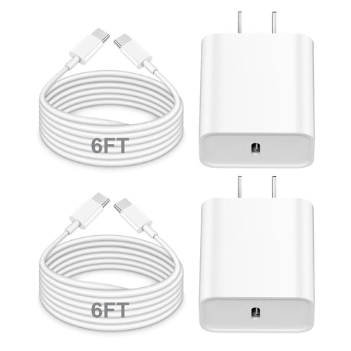 For Apple Phone Fast Charger 2Pack Type C Fast Charger Plug Adapter