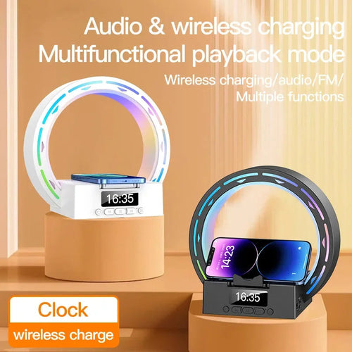 4 In 1 Wireless Bluetooth-compatible Speaker Charging Pad Bedside Lamp