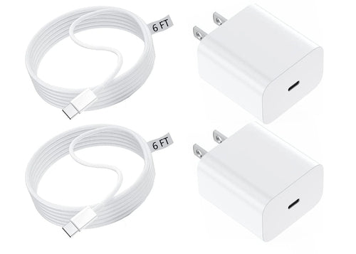 For Apple Phone Fast Charger 2Pack Type C Fast Charger Plug Adapter