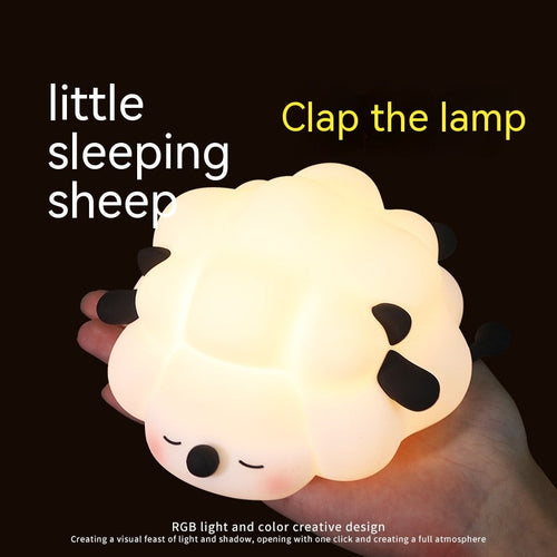 Cute Silicone Night Lights Sheep Cartoon Bedroom Lamp For Children's