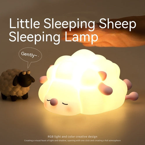 Cute Silicone Night Lights Sheep Cartoon Bedroom Lamp For Children's