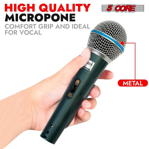 5 Core Microphone Dynamic Karaoke XLR Mic Cardioid Unidirectional