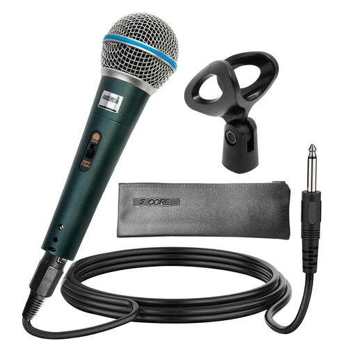 5 Core Microphone Dynamic Karaoke XLR Mic Cardioid Unidirectional